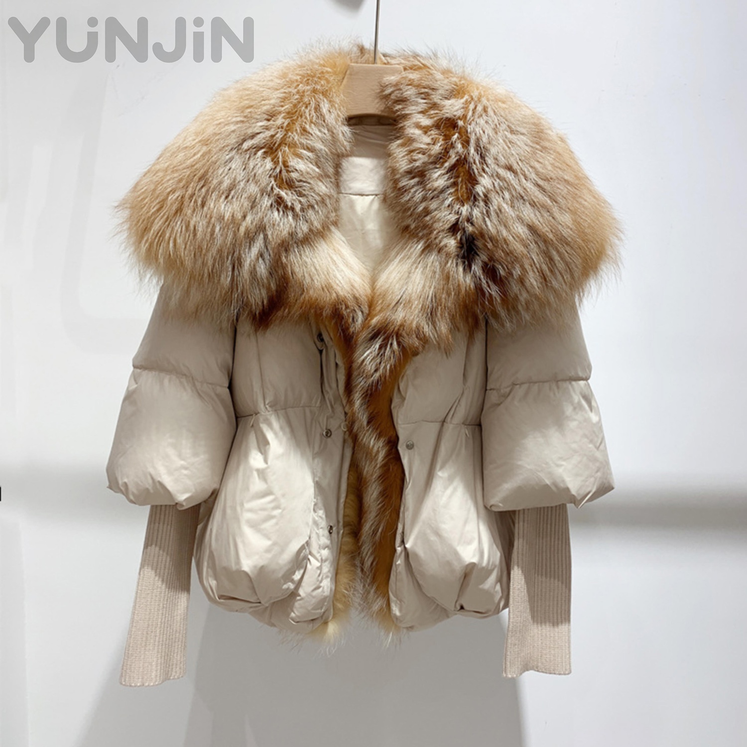 Winter New White Duck Down Puffer Short Real