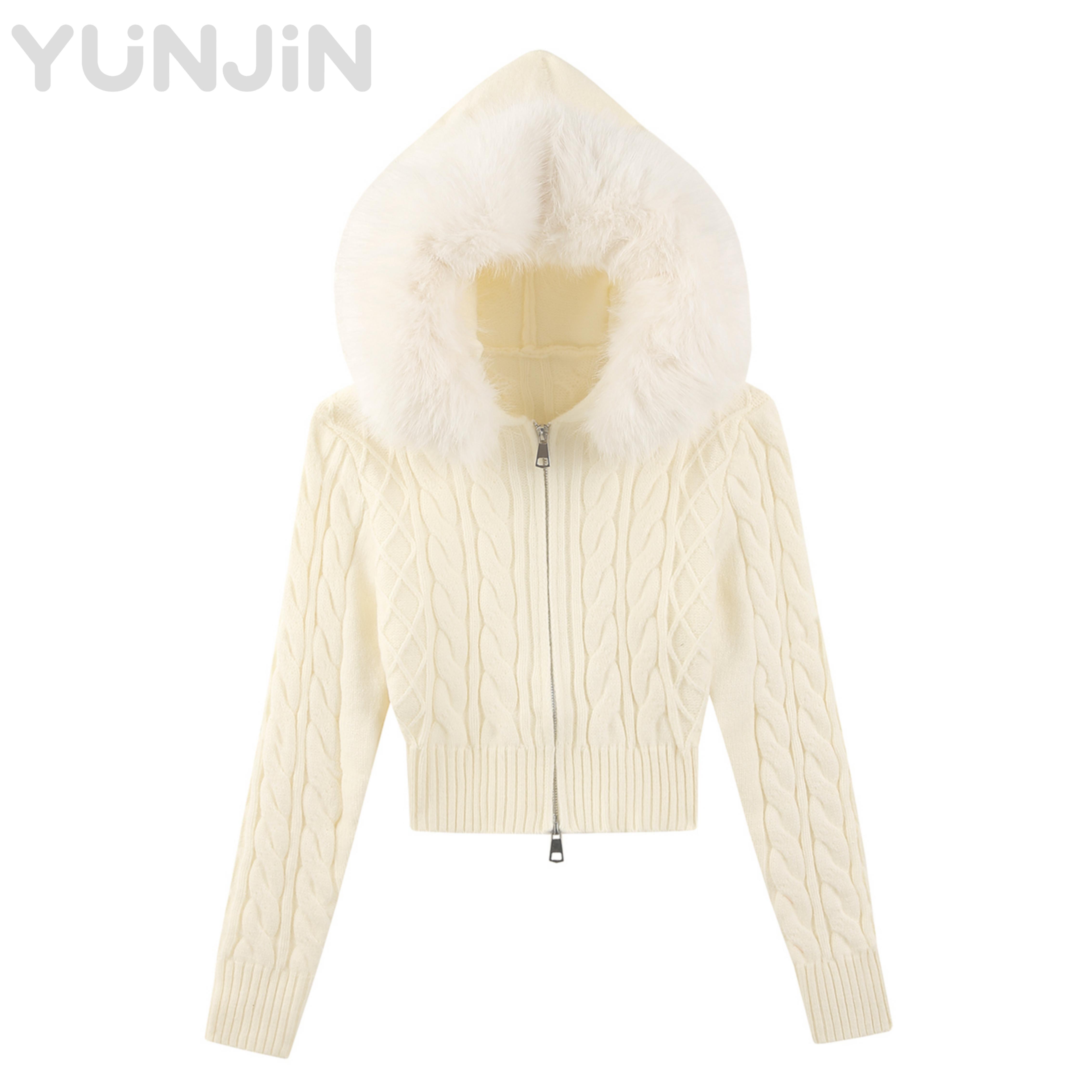 Casual Beige Women Winter Clothes Real Fox Fur
