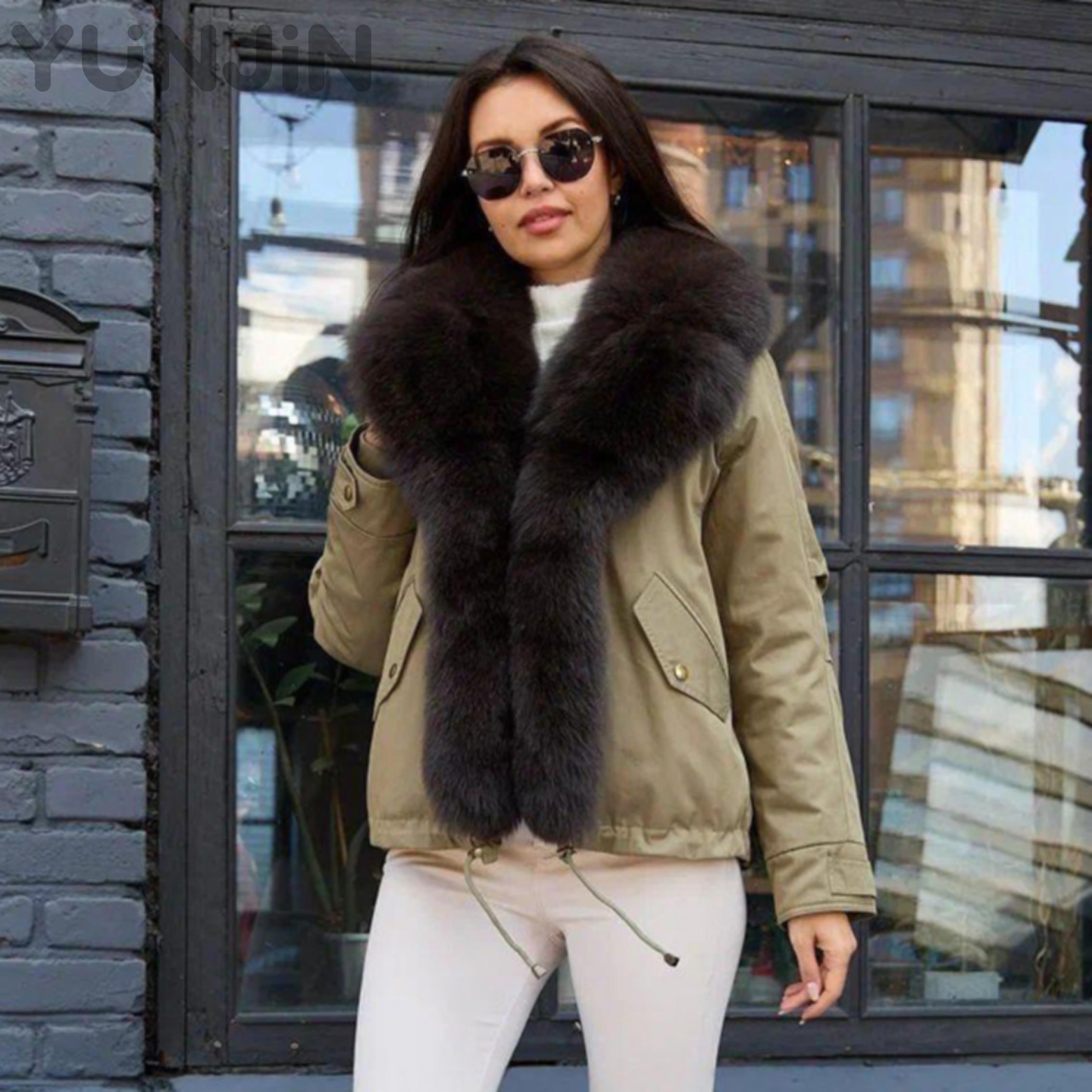 2025AW Women Parker Down Jacket Removable Fox Fur