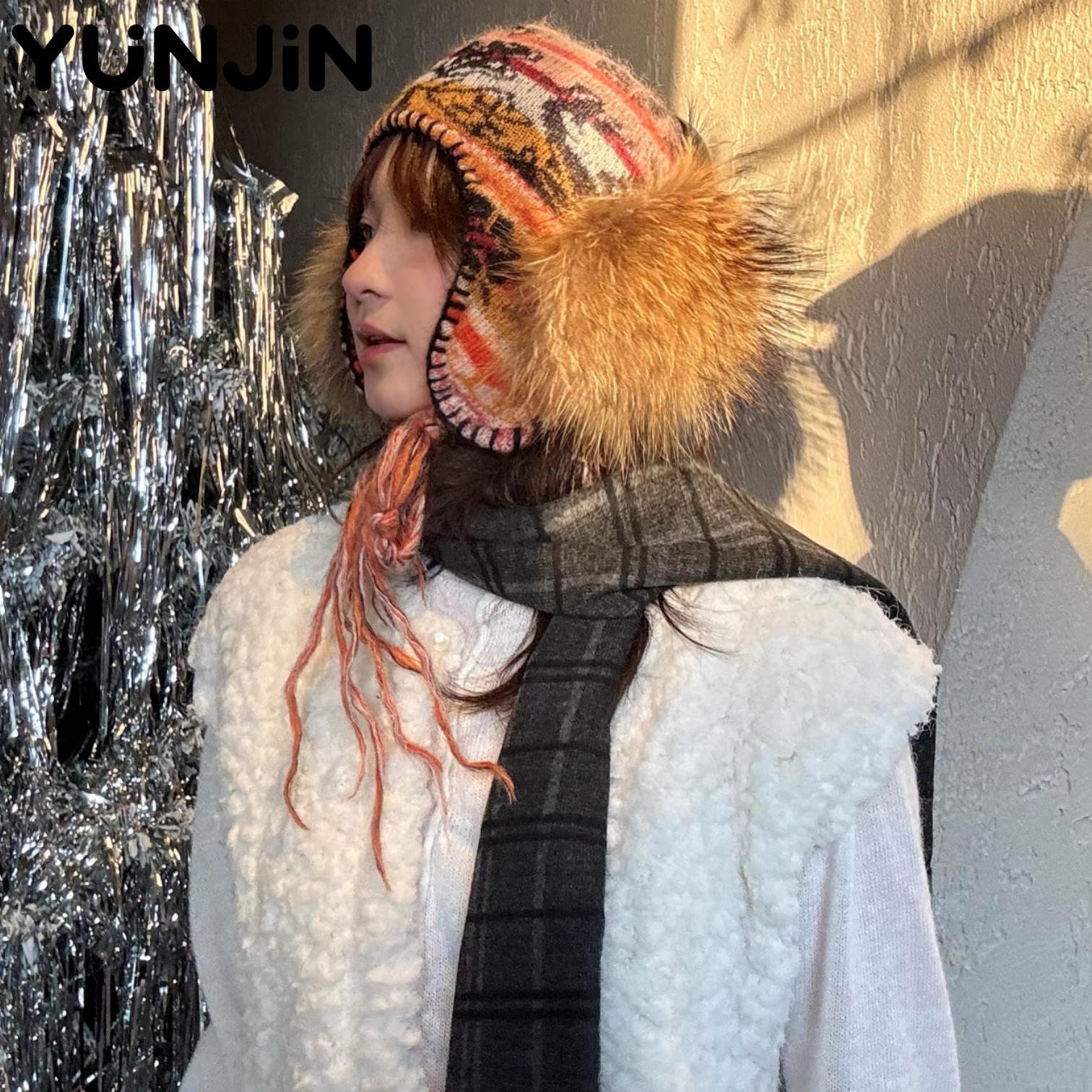 High Quality Luxury Women's Real Raccoon Fur Earmuffs