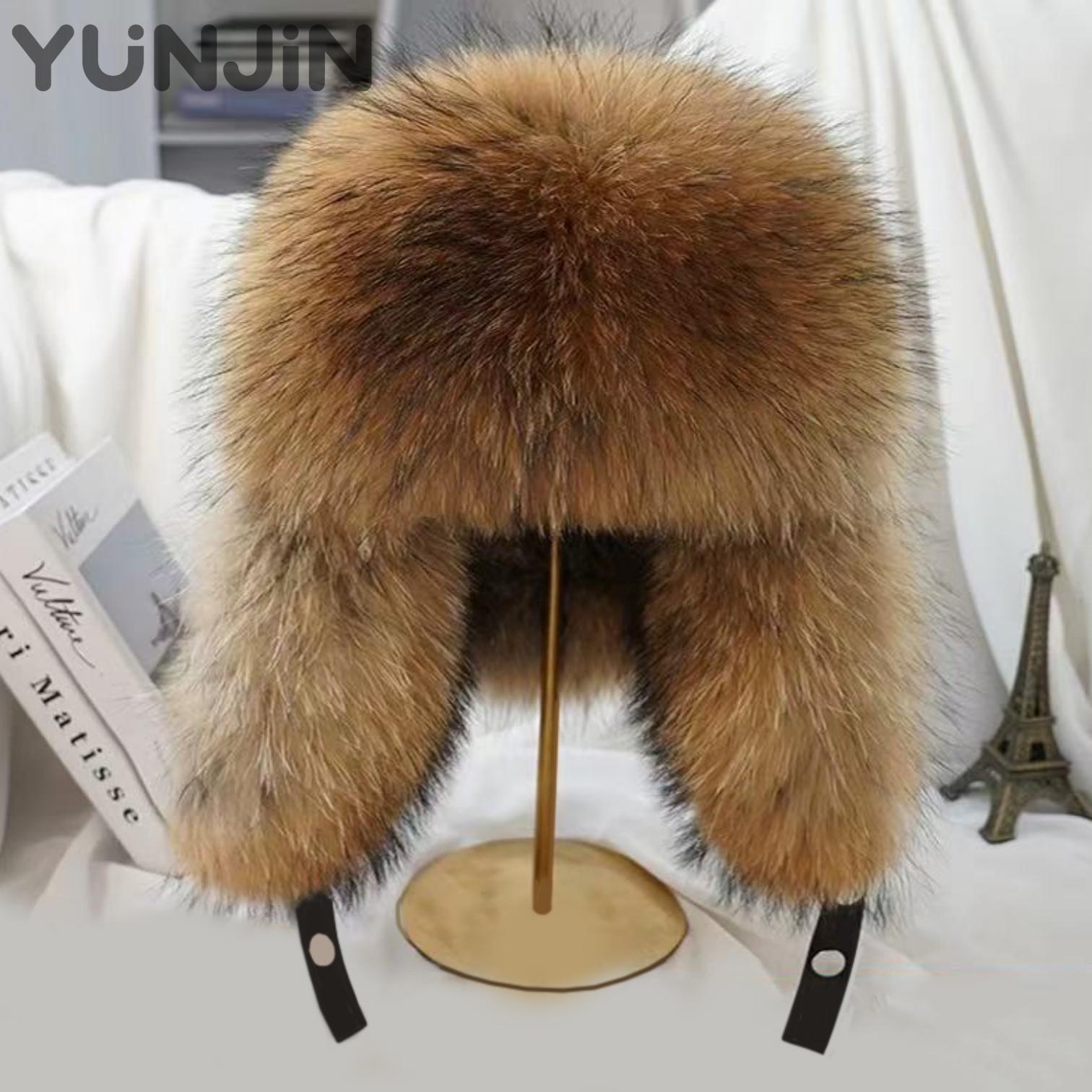 Luxury Women's Real fox Fur Earflap Hat Men's