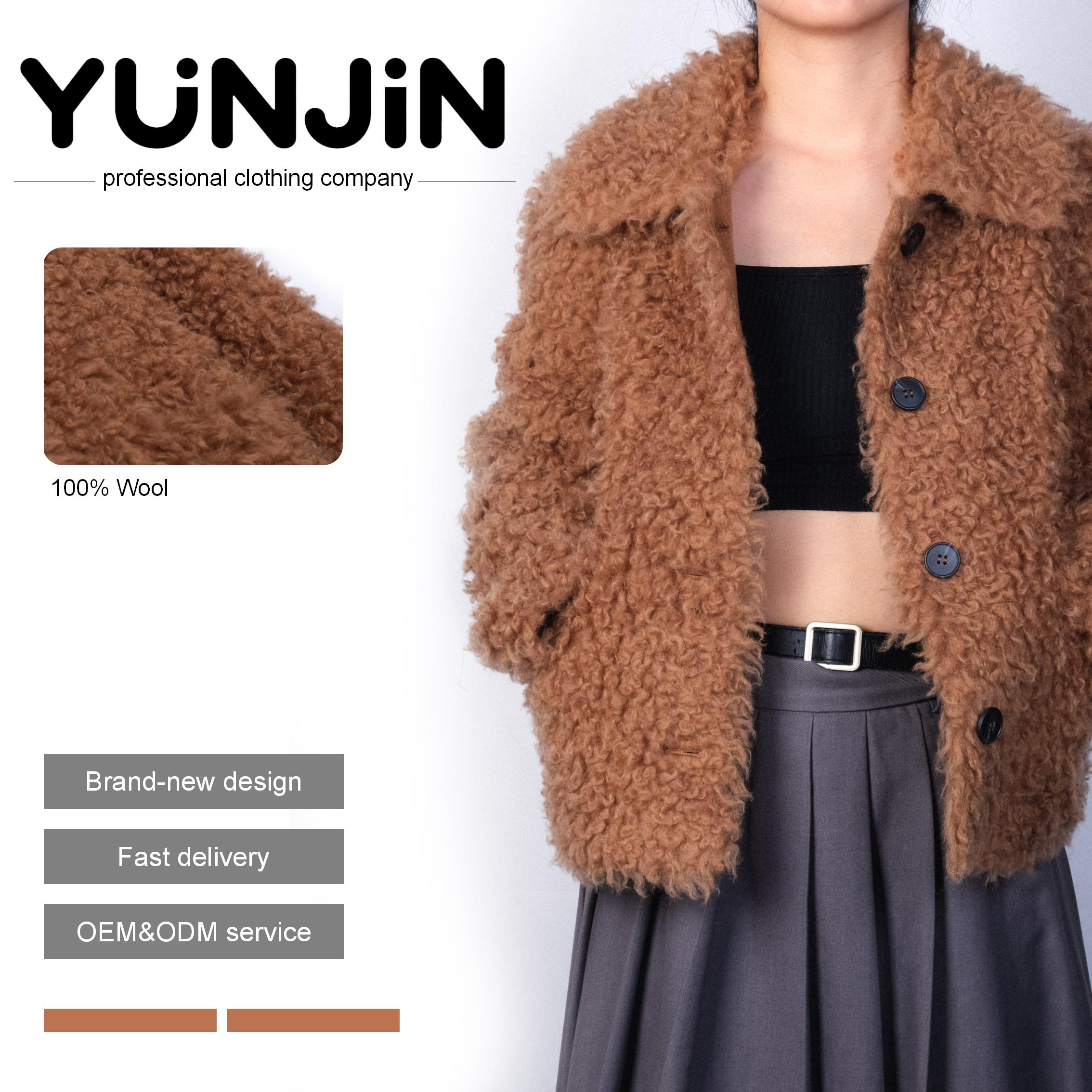 YUNJIN Womens Retro Designer Winter Jacket Single Breasted
