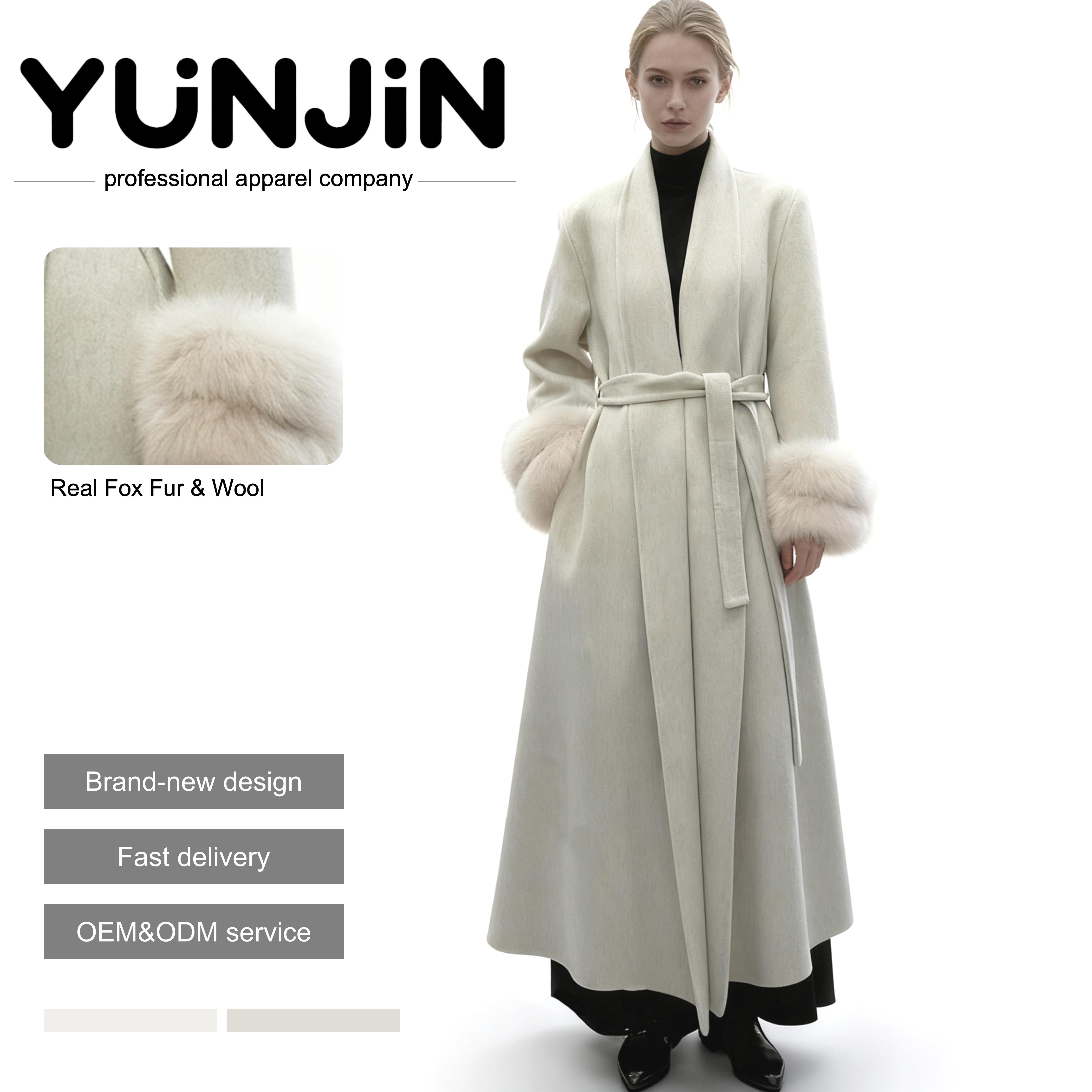 YUNJIN Elegant Advanced Women's Wool Cashmere Double Faced