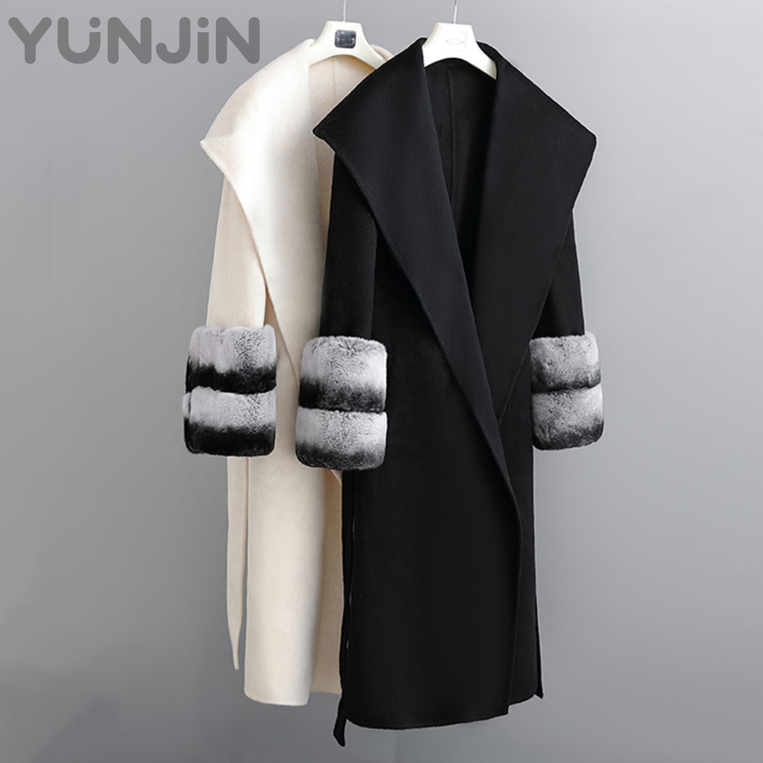 Luxury Women's Real Wool Cashmere Double Face Overcoat