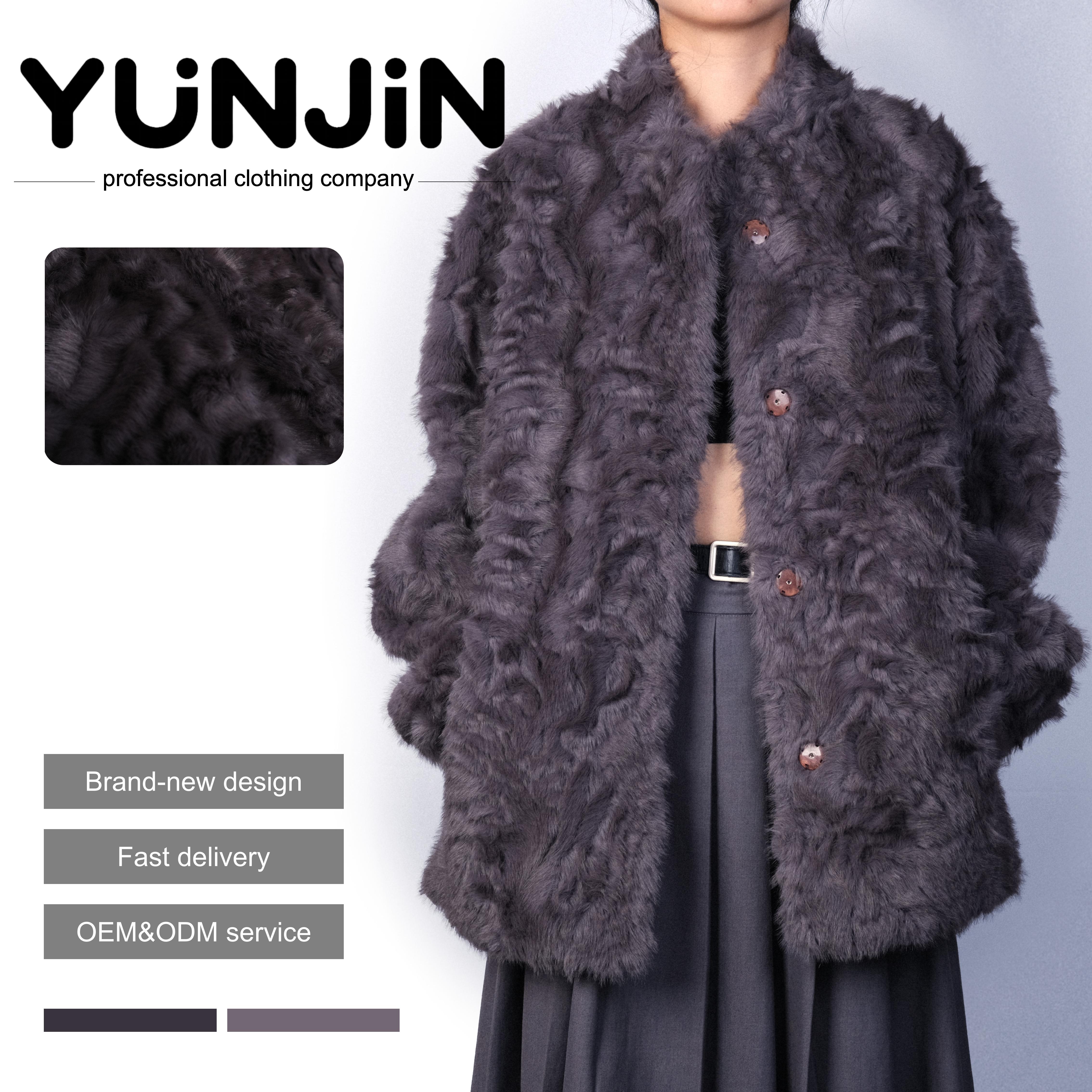 YUNJIN High Quality Faux Fur Coat Women Long