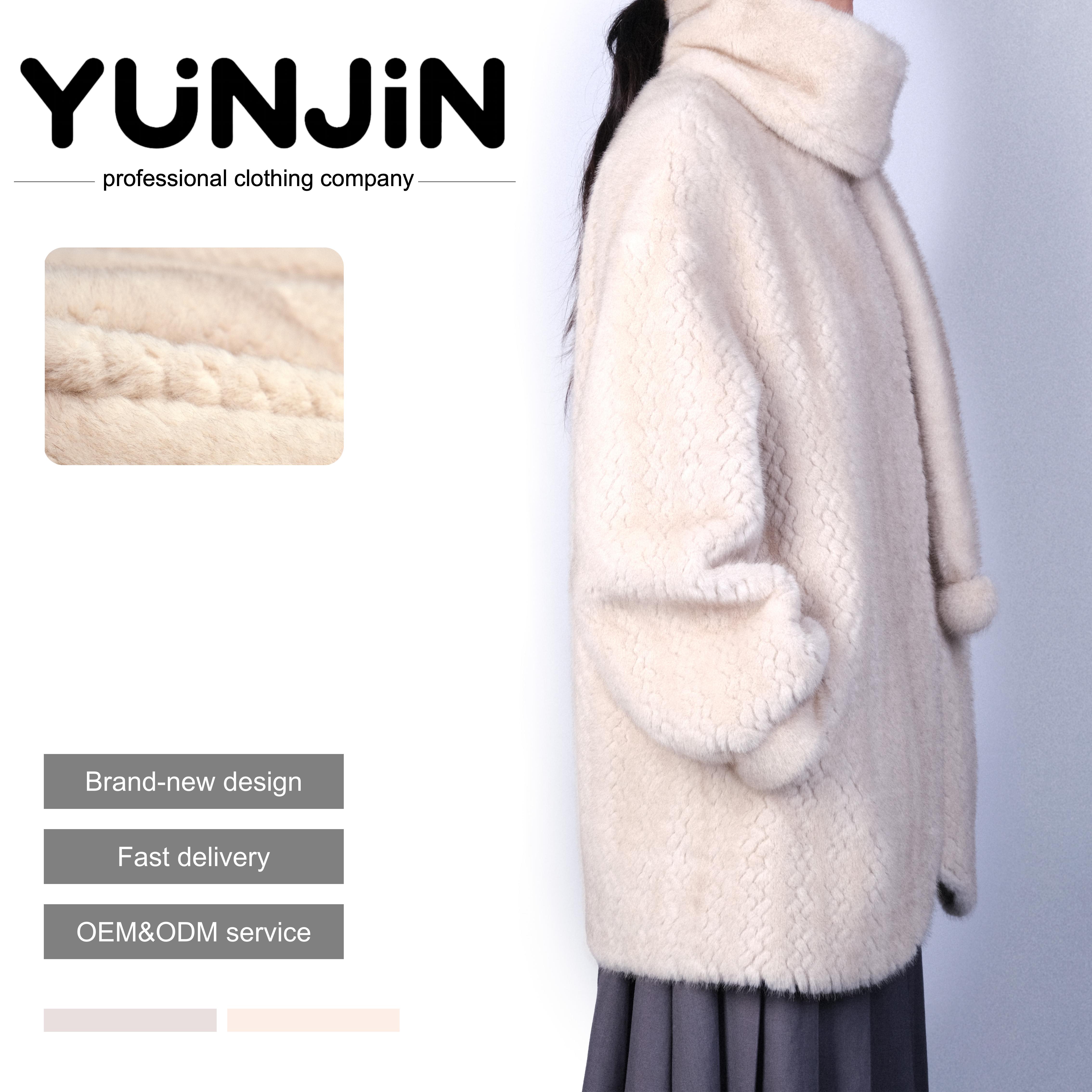 YUNJIN Women's Designer Long Jacket Casual Winter Coat