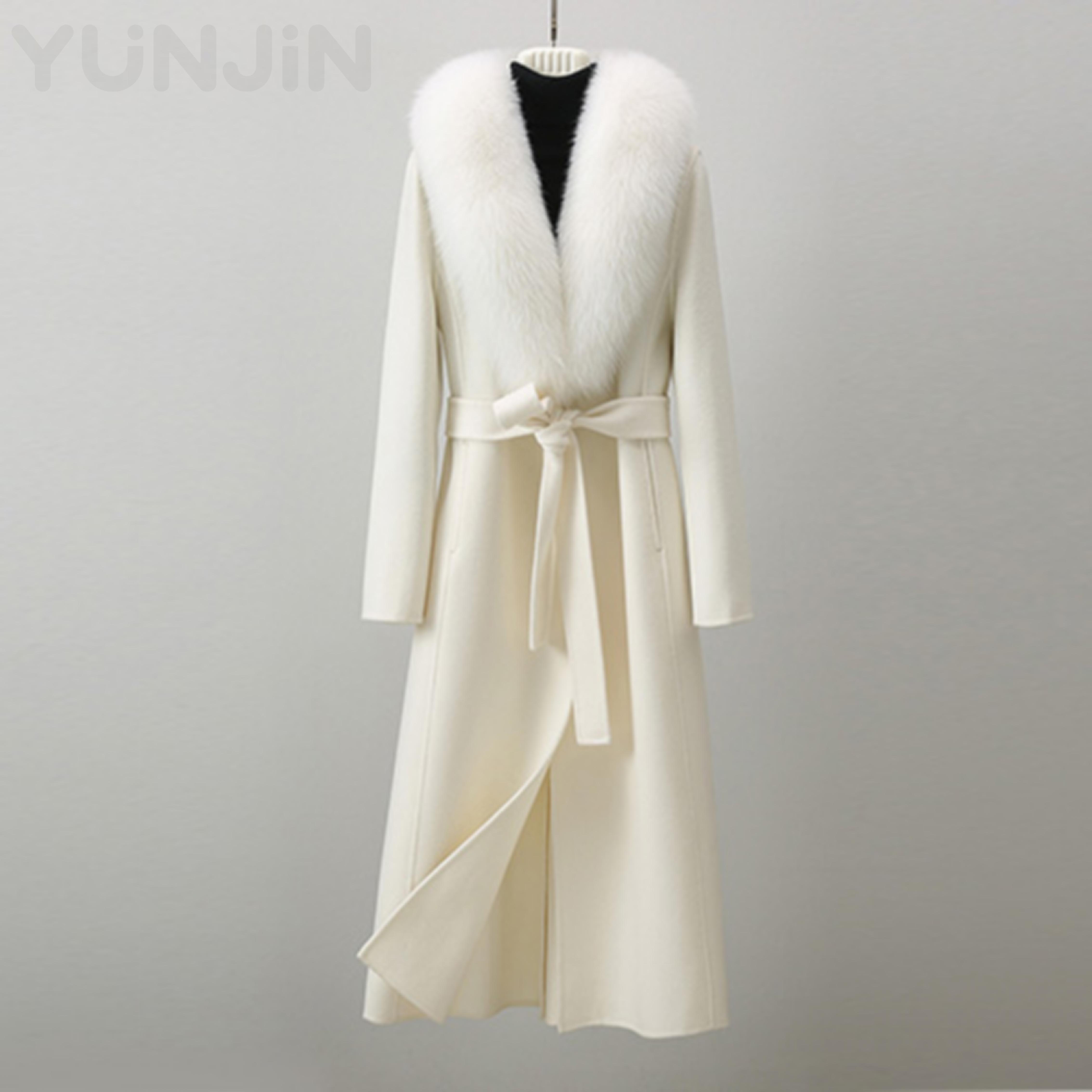 New Premium Double-Faced Cashmere Wool Trench Coat Women