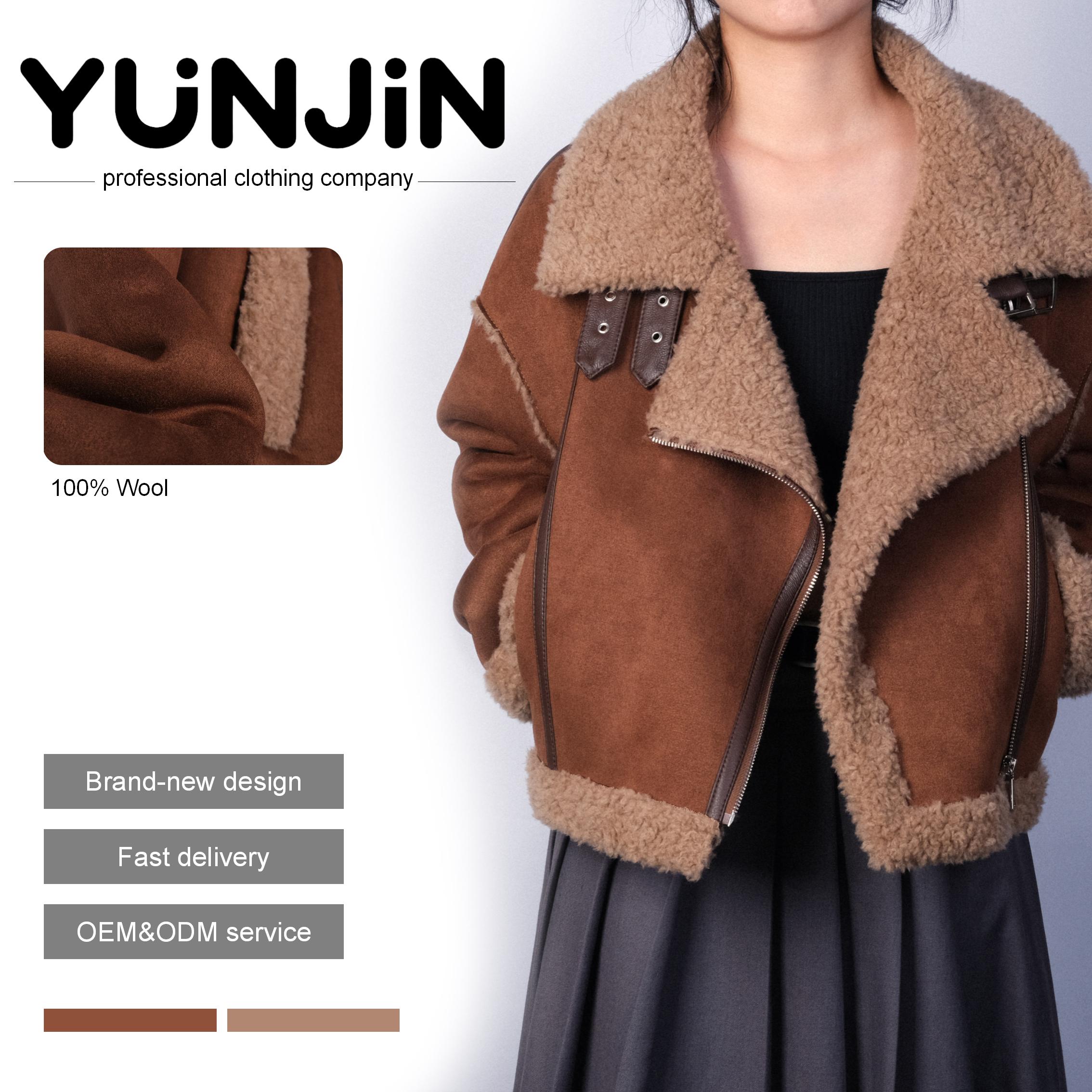 YUNJIN High Quality Sheep Short Coats for Women