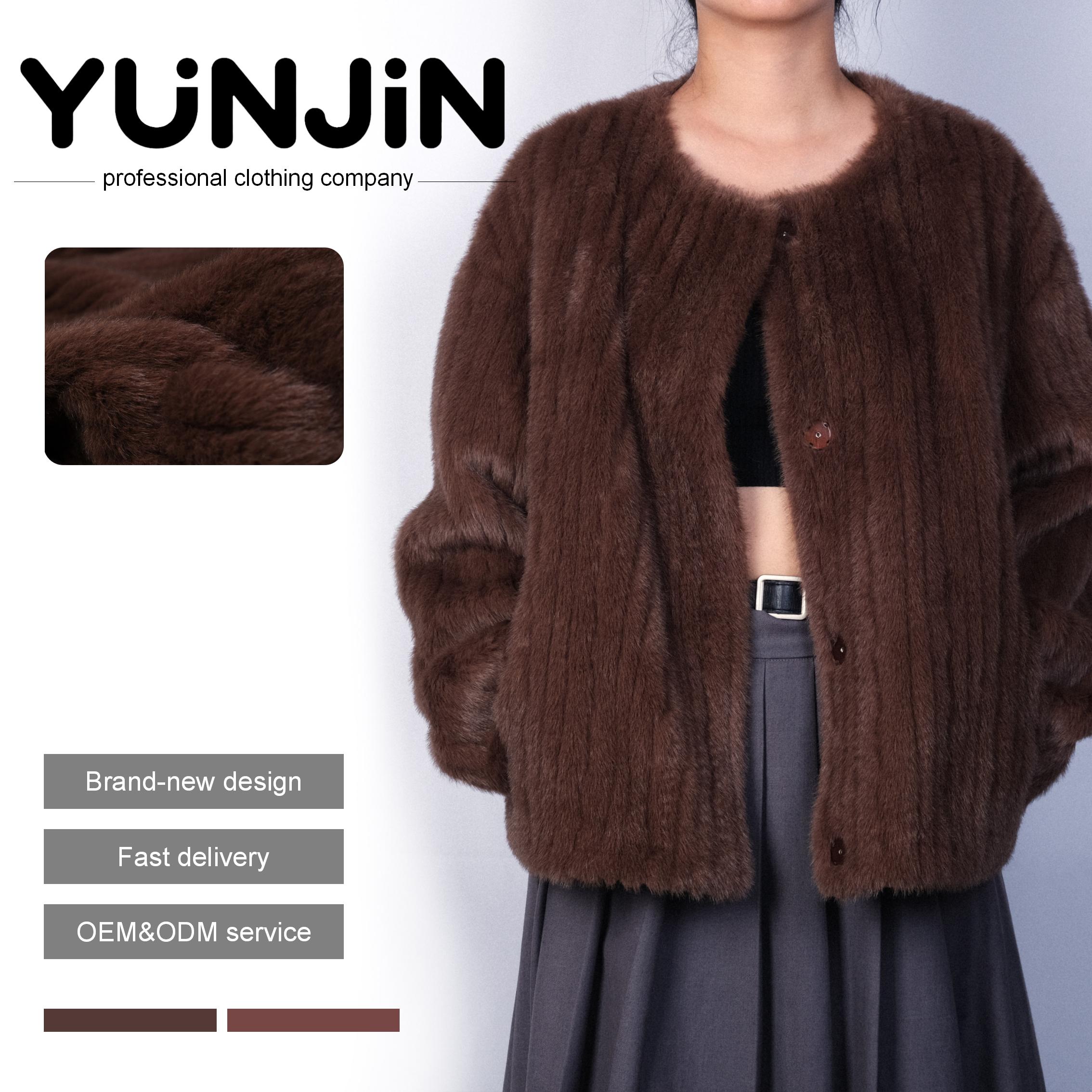 YUNJIN Women's Casual Short Fleece Jackets Single Breasted