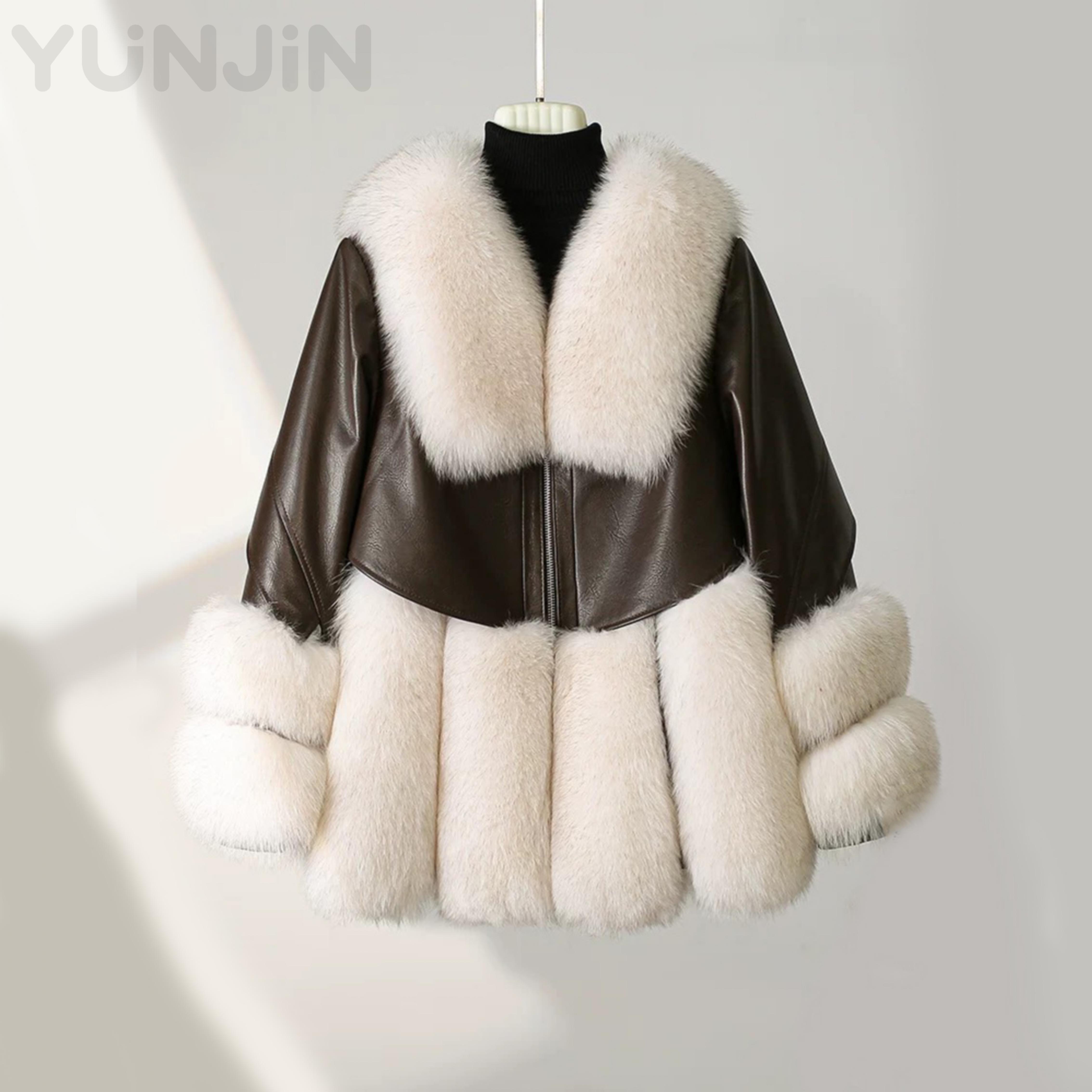 Fashion Luxury Women's Real Fox Fur Trim Winter